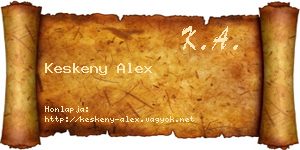 Keskeny Alex névjegykártya